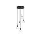 Kendal Lighting PF280-5LPA-BLK Luce 44W Black Pendant CCT Selectable
