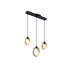 Kendal Lighting PF328-3LBR-BLK-BRS Black & Brass 3-Lights 20W Pendant