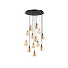 Kendal Lighting PF330-13L-C-BRZ Oriana 52W Black Pendant CCT Selectable