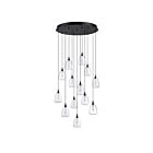 Kendal Lighting PF330-13L-C-CLR Oriana 52W Black Pendant CCT Selectable