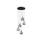 Kendal Lighting PF330-5L-A-SMK Oriana 19W Black Pendant CCT Selectable