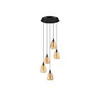 Kendal Lighting PF330-5L-C-BRZ Oriana 19W Black Pendant CCT Selectable