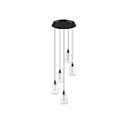 Kendal Lighting PF330-5L-C-CLR Oriana 19W Black Pendant CCT Selectable