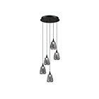 Kendal Lighting PF330-5L-C-SMK Oriana 19W Black Pendant CCT Selectable