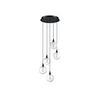 Kendal Lighting PF330-5L-D-CLR Oriana 19W Black Pendant CCT Selectable