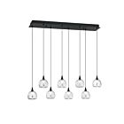 Kendal Lighting PF330-8L-A-CLR Oriana 30W Black Pendant CCT Selectable