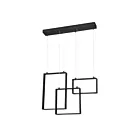 Kendal Lighting Quadron PF93-3LBR-BLK Black 3-Lights 27W LED Pendant Bar