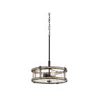 Kichler 34809 4-Lights Anvil Iron 60W Drum Pendant
