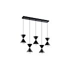 Kichler 84113 5-Lights Matte Black 55W LED Linear Chandelier