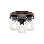 Kichler 38200 3-Lights Distressed Black 60W Flush Mount Ceiling Light