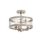 Kichler 38213 3-Lights Polished Nickel 60W Semi-Flush Mount Ceiling Light