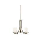 Kichler 1671NI 3-Lights Brushed Nickel 100W 1-Tier Chandelier