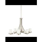 Kichler 1673NI 6-Lights Brushed Nickel 100W 1-Tier Chandelier