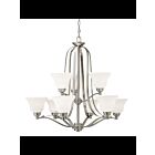 Kichler 1784NI 9-Lights Brushed Nickel 100W 2-Tier Chandelier