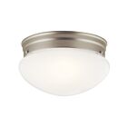 Kichler 209NI 2-Lights Brushed Nickel 60W Flush Mount Ceiling Light