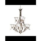 Kichler 2520NI 9-Lights Brushed Nickel 60W 2-Tier Chandelier