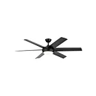 Kichler 310260SBK Satin Black 6 Blades Ceiling Fan