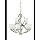 Kichler 34692 9-Lights Brushed Nickel 60W 2-Tier Chandelier