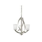 Kichler 34694 3-Lights Brushed Nickel 60W 1-Tier Chandelier