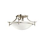 Kichler 3606AP 3-Lights Antique Pewter 100W Semi-Flush Mount Ceiling Light