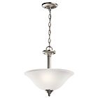 Kichler 3694NI 2-Lights Brushed Nickel 100W Convertible Pendant