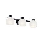 Kichler 37558 Raldric 3-Lights 60W Black Bathroom Vanity Light