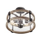 Kichler 38190 3-Lights Anvil Iron 60W Semi-Flush Mount Ceiling Light