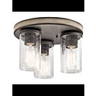 Kichler 38204 3-Lights Anvil Iron 60W Flush Mount Ceiling Light