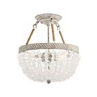 Kichler 38226 2-Lights Distressed Antique White 60W Semi-Flush Mount Ceiling Light