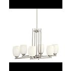 Kichler 3898NI 6-Lights Brushed Nickel 100W 1-Tier Chandelier