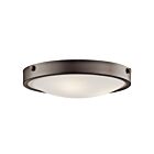 Kichler 42275OZ 3-Lights Olde Bronze 60W Flush Mount Ceiling Light