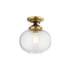 Kichler 42296NBR 1-Light Natural Brass 100W Semi-Flush Mount Ceiling Light