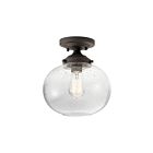 Kichler 42296OZ 1-Light Olde Bronze 100W Semi-Flush Mount Ceiling Light