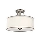 Kichler 42386AP 3-Lights Antique Pewter 100W Semi-Flush Mount Ceiling Light