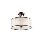 Kichler 42386MIZ 3-Lights Mission Bronze 100W Semi-Flush Mount Ceiling Light