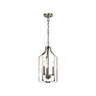 Kichler 42499NI 3-Lights Brushed Nickel 60W Foyer Chandelier