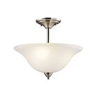 Kichler 42879NI 3-Lights Brushed Nickel 100W Semi-Flush Mount Ceiling Light