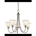 Kichler 42884NI 5-Lights Brushed Nickel 100W 1-Tier Chandelier