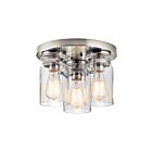 Kichler 42891NI 3-Lights Brushed Nickel 75W Flush Mount Ceiling Light