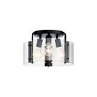 Kichler 42954BK 3-Lights Black 75W Semi-Flush Mount Ceiling Light