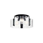 Kichler 42955BK 3-Lights Black 75W Semi-Flush Mount Ceiling Light