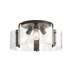 Kichler 42955OZ 3-Lights Olde Bronze 75W Semi-Flush Mount Ceiling Light