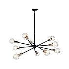 Kichler 43119BK 10-Lights Black 100W 1-Tier Chandelier