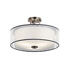 Kichler 43194AP 3-Lights Antique Pewter 100W Semi-Flush Mount Ceiling Light
