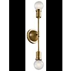 Kichler 43195NBR 2-Lights Natural Brass 60W Wall Sconce
