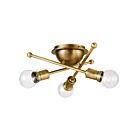Kichler 43196NBR 3-Lights Natural Brass 100W Flush Mount Ceiling Light