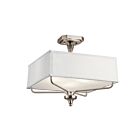 Kichler 43309CLP 3-Lights Classic Pewter 100W Semi-Flush Mount Ceiling Light