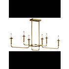 Kichler 43362NBR 6-Lights Natural Brass 60W Linear Chandelier