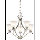 Kichler 43504NI 5-Lights Brushed Nickel 100W 1-Tier Chandelier