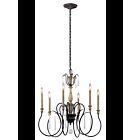 Kichler 43617WZC 6-Lights Weathered Zinc 60W 2-Tier Chandelier